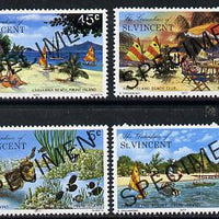 St Vincent - Grenadines 1977 Prune Island set of 4 opt'd Specimen unmounted mint, as SG 100-103