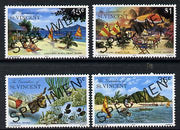 St Vincent - Grenadines 1977 Prune Island set of 4 opt'd Specimen unmounted mint, as SG 100-103