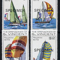 St Vincent - Grenadines 1979 National Regatta set of 4 opt'd Specimen unmounted mint, as SG 145-48