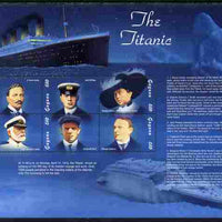 Guyana 1998 85th Anniversary of Sinking of RMS Titanic perf sheetlet containing set of 6 values unmounted mint SG 5282-87