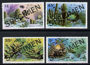 St Vincent - Grenadines 1976 Corals set of 4 opt'd Specimen unmounted mint, as SG 78-81