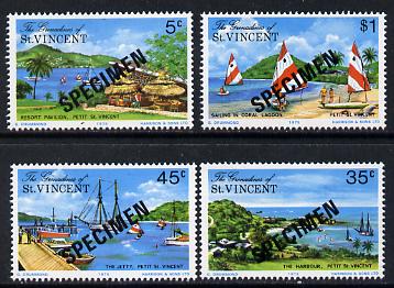 St Vincent - Grenadines 1975 Petit St Vincent set of 4 opt'd Specimen unmounted mint, as SG 66-69