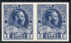 Canada 1928 KG5 3c Admiral design slightly enlarged and reversed in blue horiz pair on thin card, imperf Printing trial essay for the Victory-Kidder machine, some creasing & wrinkles (ex ABNCo archives)