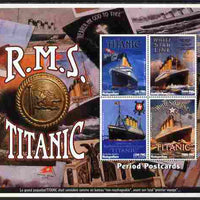 Madagascar 1997 RMS Titanic Commemoration perf sheetlet containing 4 values unmounted mint. Note this item is privately produced and is offered purely on its thematic appeal