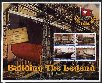 Madagascar 1998 RMS Titanic - Building the Legend perf sheetlet containing 4 values unmounted mint. Note this item is privately produced and is offered purely on its thematic appeal