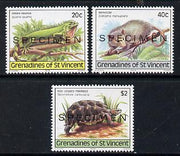 St Vincent - Grenadines 1979 Wildlife set of 3 (Iguana, Opossum & Tortoise) opt'd Specimen unmounted mint, as SG 149-51