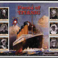 Madagascar 1998 RMS Titanic - Faces of Titanic perf sheetlet containing 6 values unmounted mint. Note this item is privately produced and is offered purely on its thematic appeal