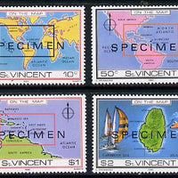 St Vincent 1980 'On the Map' set of 4 opt'd Specimen unmounted mint, as SG 651-54