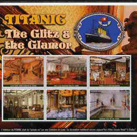 Madagascar 1998 RMS Titanic - The Glitz & Glamour perf sheetlet containing 6 values unmounted mint. Note this item is privately produced and is offered purely on its thematic appeal