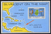 St Vincent 1980 'On the Map' m/sheet opt'd Specimen unmounted mint, as SG MS 655