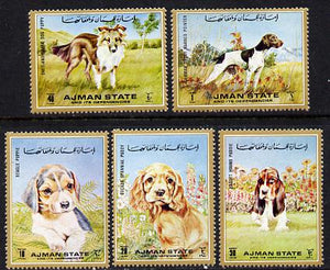 Ajman 1972 Dogs perf set of 5 unmounted mint (Mi 1538-41)