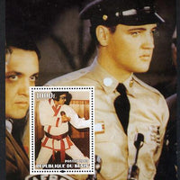 Benin 2003 Elvis Presley (in GI Uniform & Martial Arts) perf m/sheet unmounted mint. Note this item is privately produced and is offered purely on its thematic appeal