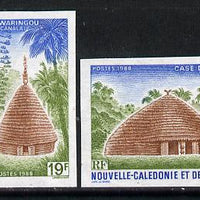 New Caledonia 1988 Traditional Huts set of 2 imperf from limited printing, as SG 827-28*