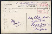Great Britain 1915 KG5 OAS postcard FPO cancel addressed to Bradford with censor mark, fine