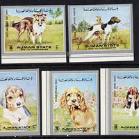 Ajman 1972 Dogs imperf set of 5 unmounted mint (Mi 1538-41B)