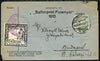 Hungary 1925 Balloon Flight - copy of Feldpost letter sheet with 'Ballonpost Przemyst/ 1915' in black bearing 200k green plus Balloon post label tied with special cachet in red, reproduced in 1925 for Philatelic Day