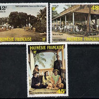 French Polynesia 1985 Tahiti in Olden Days (1st Series) set of 3 unmounted mint, SG 448-50 (gutter pairs pro-rata)