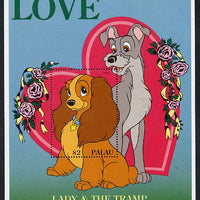 Palau 1996 Disney Sweethearts $2 m/sheet (Lady & The Tramp) unmounted mint