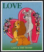 Palau 1996 Disney Sweethearts $2 m/sheet (Lady & The Tramp) unmounted mint