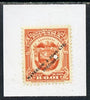 Panama 1925 colour trial proof of 1c Timbre National (Arms) in orange affixed to small piece overprinted 'Waterlow & Sons Ltd, Specimen' with small security puncture