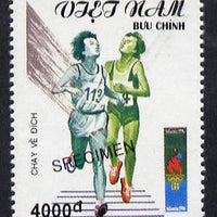 Vietnam 1995 Running 4,000d value from Olympic Games set of 4, overprinted SPECIMEN (only 200 produced) unmounted mint
