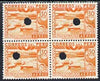 Peru 1938 Pictorial 30c (Irrigation Scheme) perforated proof block of 4 in near issued colour each stamp with Waterlow’s security puncture