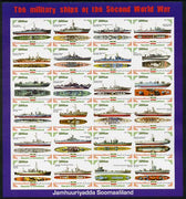 Somaliland 2011 Military Ships of WW2 #2 imperf sheetlet containing 24 values unmounted mint