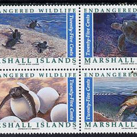 Marshall Islands 1990 Turtles set of 4 in unmounted mint se-tenant block SG 345a