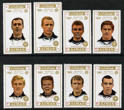 Ajman 1971 Olympic Footballers set of 8 unmounted mint (Mi 1237-44)