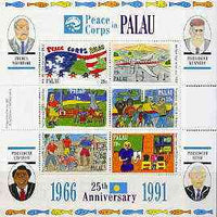 Palau 1991 US Peace Corps sheetlet containing set of 6 unmounted mint, SG 488a