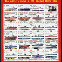 Somaliland 2011 Military Ships of WW2 #3 imperf sheetlet containing 24 values unmounted mint