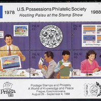 Palau 1988 'Praga 88' Stamp Exhibition (US Possessions Philatelic Society) m/sheet unmounted mint, SG MS 241