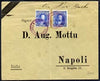 Venezuela 1907c Official cover to Signor Mottu, Napoli bearing 25c Blue x 2 tied purple cds