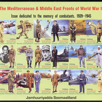 Somaliland 2011 The Mediterranean & Middle East Fronts of World War II #1 imperf sheetlet containing 18 values unmounted mint