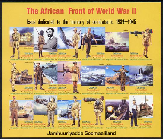 Somaliland 2011 The African Front of World War II #1 imperf sheetlet containing 18 values unmounted mint