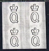 Queensland Watermark proof from Dandy roller similar to wmk type W6, 4 impressions on card