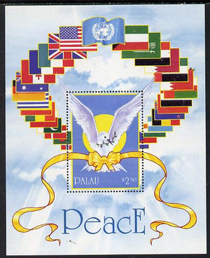 Palau 1991 Operation Desert Storm m/sheet (Dove & Flags) unmounted mint SG MS 468