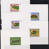 Congo 1980 Football World Cup deluxe miniature sheets (set of 5) imperf on thin card