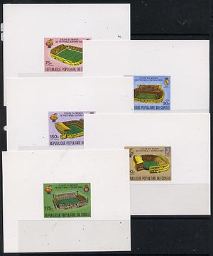 Congo 1980 Football World Cup deluxe miniature sheets (set of 5) imperf on thin card