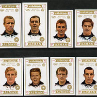 Ajman 1971 Olympic Footballers imperf set of 8 unmounted mint, Mi 1237-44B