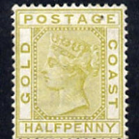 Gold Coast 1876-84 QV 1/2d olive-yellow very fine mounted mint SG4