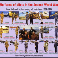 Somaliland 2011 Uniforms of Pilots in World War II imperf sheetlet containing 16 values unmounted mint