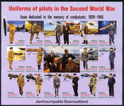 Somaliland 2011 Uniforms of Pilots in World War II imperf sheetlet containing 16 values unmounted mint