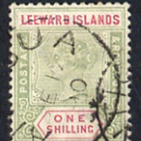Leeward Islands 1890 QV 1s with Antigua,cds cancel SG7