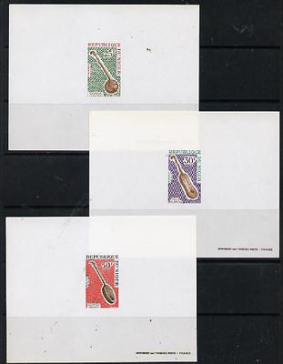 Niger Republic 1971 Instruments unmounted mint set of 3 deluxe imperforate miniature sheets