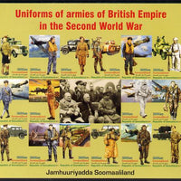 Somaliland 2011 Uniforms of Armies of the British Empire in World War II imperf sheetlet containing 16 values unmounted mint