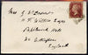 Great Britain 1859 cover from Kirkwall (Orkney) to Nottingham bearing 1d red (damaged) tied by fine 207 cancel