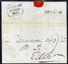 Great Britain 1833 pre stamp entire to Edinburgh with fine straight line ROTHSAY in black