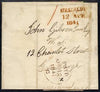 Great Britain 1841 wrapper to Edinburgh with fine KIRKCALDY/ 12 APR/ 1841 in red