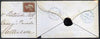 Great Britain 1850 part cover bearing imperf,1d star with 848 Warwick numeral canc, b/stamped Cheltenham & Warwick cds both in blue